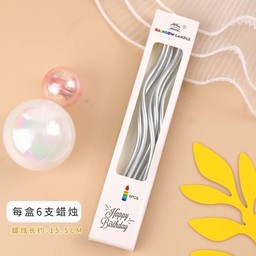 เทียนวันเกิดแบบเกลียว-สีเงิน