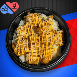 ข้าวหน้าไก่ทอดซอสชีส