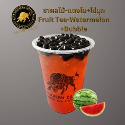 ชาผลไม้-แตงโม+ไข่มุก (Fruit Tea-Watermelon+Bubble)