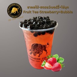 ชาผลไม้-สตรอว์เบอร์รี่+ไข่มุก (Fruit Tea-Strawberry+Bubble)