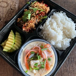 ข้าวสามชั้นพริกเกลือ+ไข่ตุ๋น