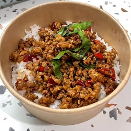 ข้าวกระเพราหมู +ไข่เจียวผัก