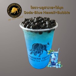บลูฮาวายโซดา+ไข่มุก (Blue Hawaii Soda+Bubble)