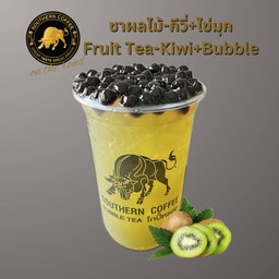 ชาผลไม้-กีวี่+ไข่มุก (Fruit Tea-Kiwi+Bubble)