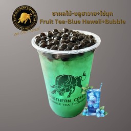 ชาผลไม้-บลูฮาวาย+ไข่มุก (Fruit Tea-Blue Hawaii+Bubble)