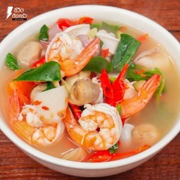 ต้มยำทะเล กุ้ง+หมึก+หอย