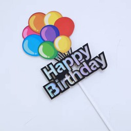 ป้ายปักเค้กลายลูกโป่ง