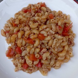 ผัดมักกะโรนีหมูสับ