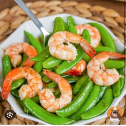 ถั่วลันเตาผัดกุ้ง