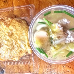ข้าว ต้มจืดเต้าหู้หมูสับ