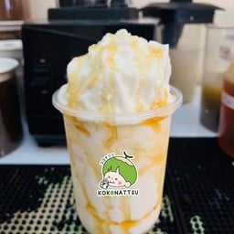 นมสดปั่น  ราดซอสคาราเมล