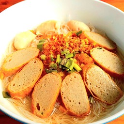 ก๋วยเตี๋ยว#ปลาเส้น+ลูกชิ้น#น้ำใส