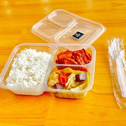 ชุดข้าวกล่องพร้อมทาน (เลือกกับข้าวได้ 2 อย่าง)