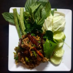 ลาบเป็ด+ทอดเป็ด (ปีก+ตูด)