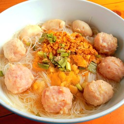 ก๋วยเตี๋ยว#หมูเด้ง+ลูกชิ้น#น้ำใส