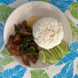 กระเพราหมูกรอบ