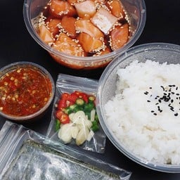 Set แซลมอน+ท้องหันเต๋าดองซีอิ๊ว 100กรัม