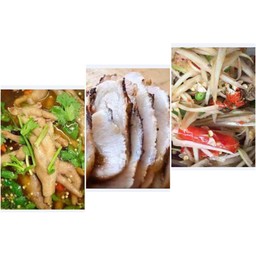 ต้มซุปเปอร์ตีนไก่ + คอหมูย่างฟรีส้มตำ