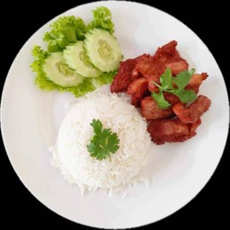 หมูทอดเต้าหู้ยี้ราดข้าว