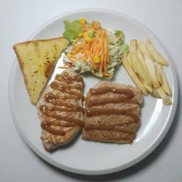 สเต็กหมู+สเต็กไก่