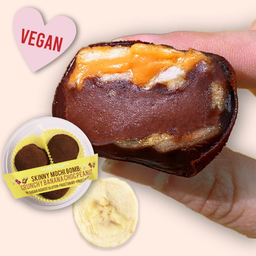 โมจิ กล้วยช็อคโกแลต  ( Vegan Banana Chocolate Peanut Butter Mochi )