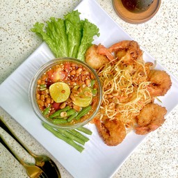 ส้มตำทอด(กุ้งทอด)