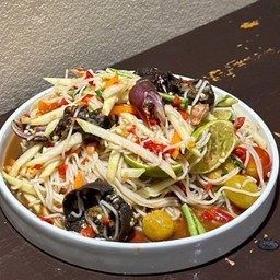 ตำซั่ว Papaya Spicy Salad With Rice Vermicelli