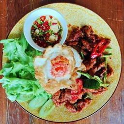 ข้าวพริกแกงหมู+ไข่ดาว