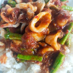 ผัดพริกแกงปลาหมึก