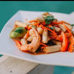 ตำไหลบัวกุ้งสด