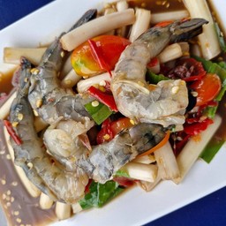 ส้มตำกุ้งสดไหลบัว