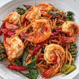 สปาเก็ตตี้ ผัดขี้เมากุ้ง