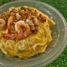 ข้าวไข่ข้น กุ้งกระเทียม