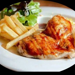 สเต๊ก อกไก่พริกไทยดำ