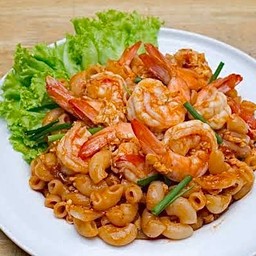 ผัดมักกะโรนีกุ้ง