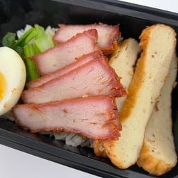 ข้าวหมูแดง + หมูยอทอด