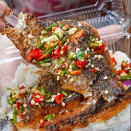 ข้าวปลาแกะมีไข่ต้มให้ด้วยค่ะ