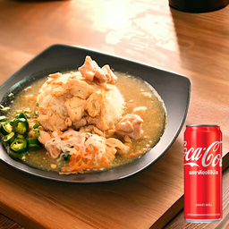 [อร่อยซ่ากับโค้ก] ข้าวหน้าไก่นุ่ม +  โค้ก ออริจินัล (กระป๋อง)