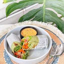 แรปผักโขมลาบหมูชีส แคลต่ำ