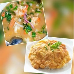 ต้มยำ+ไข่เจียวราดข้าว