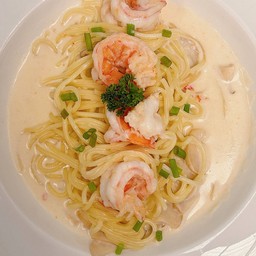 สปาเกตตีคาโบนาร่ากุ้ง