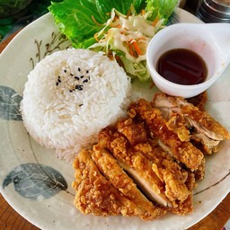 ข้าวไก่กรอบ+ซออสน้ำปลา