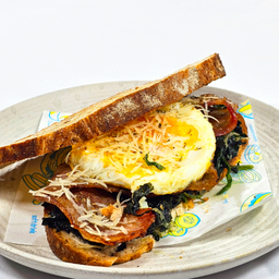 แซนด์วิชผักโขมเบคอน Bacon Spinach Sandwich
