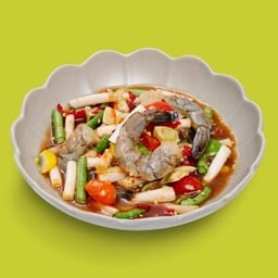 ตำไหลบัวกุ้งสด  - Spicy Lotus Stem Salad With Praw