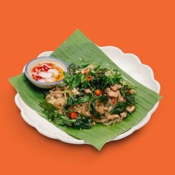 วุ้นเส้นกะเพราหมูสับ -  Stir-Fried Spicy Glass Noodle With Minced Pork And  Basil Leaves