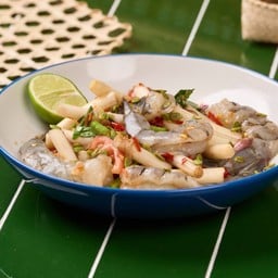 ตำไหลบัวกุ้งสด (ปลาร้า)