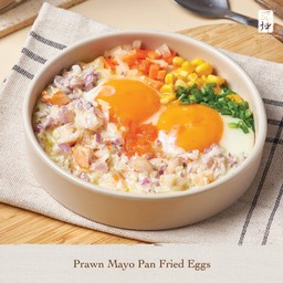 ไข่กะทะ Prawn Mayo Pan Fried Eggs