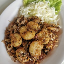 เอ็นหอยผัดพริกไทยดำ