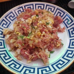 ข้าว+แหนมผัดไข่ใส่วุ้นเส้น