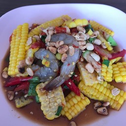 ตำข้าวโพดกุ้งสด